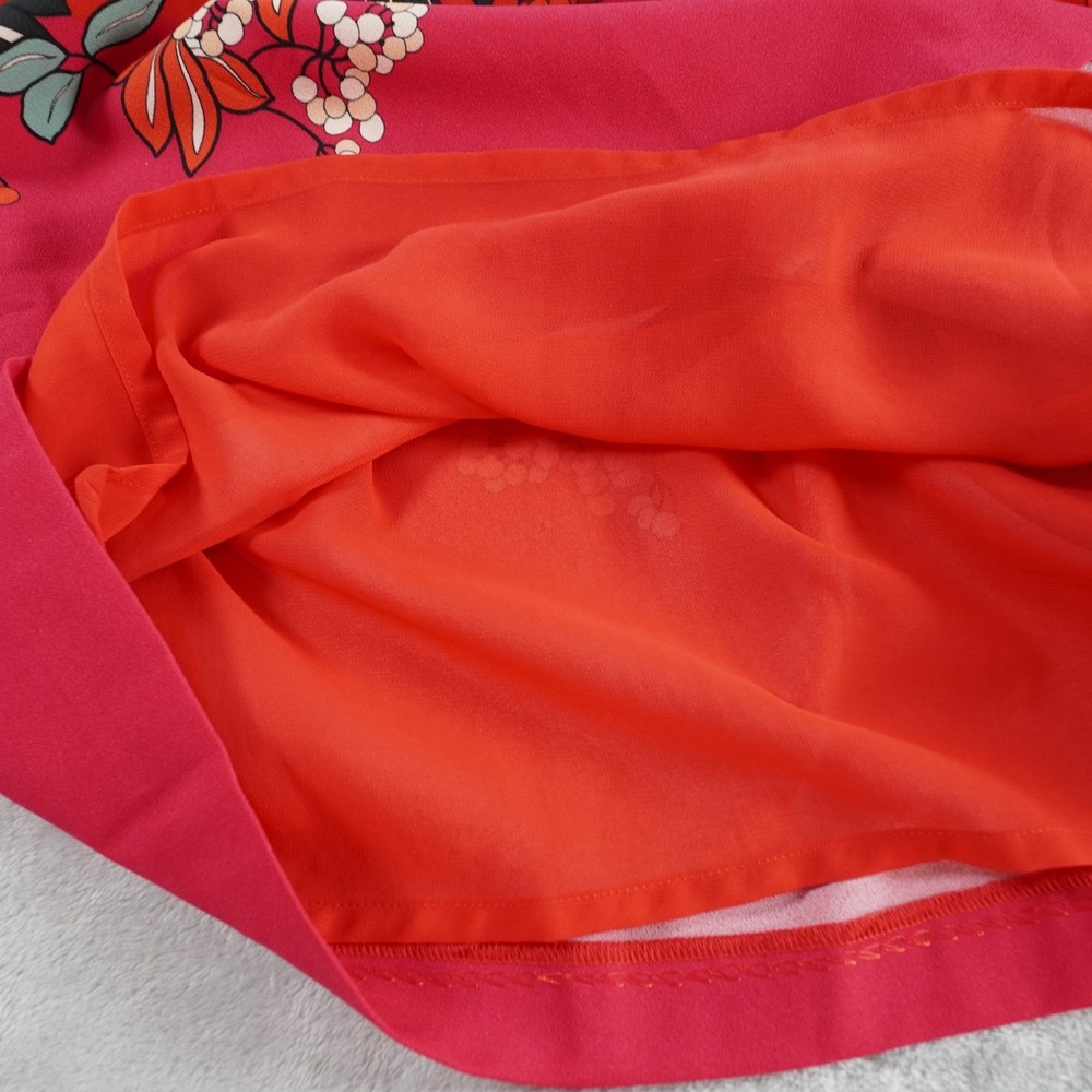 Desigual Floral Shift Dress Womens EU 38 M Red V Neck Short Sleeve Lined Office - Picture 13 of 16